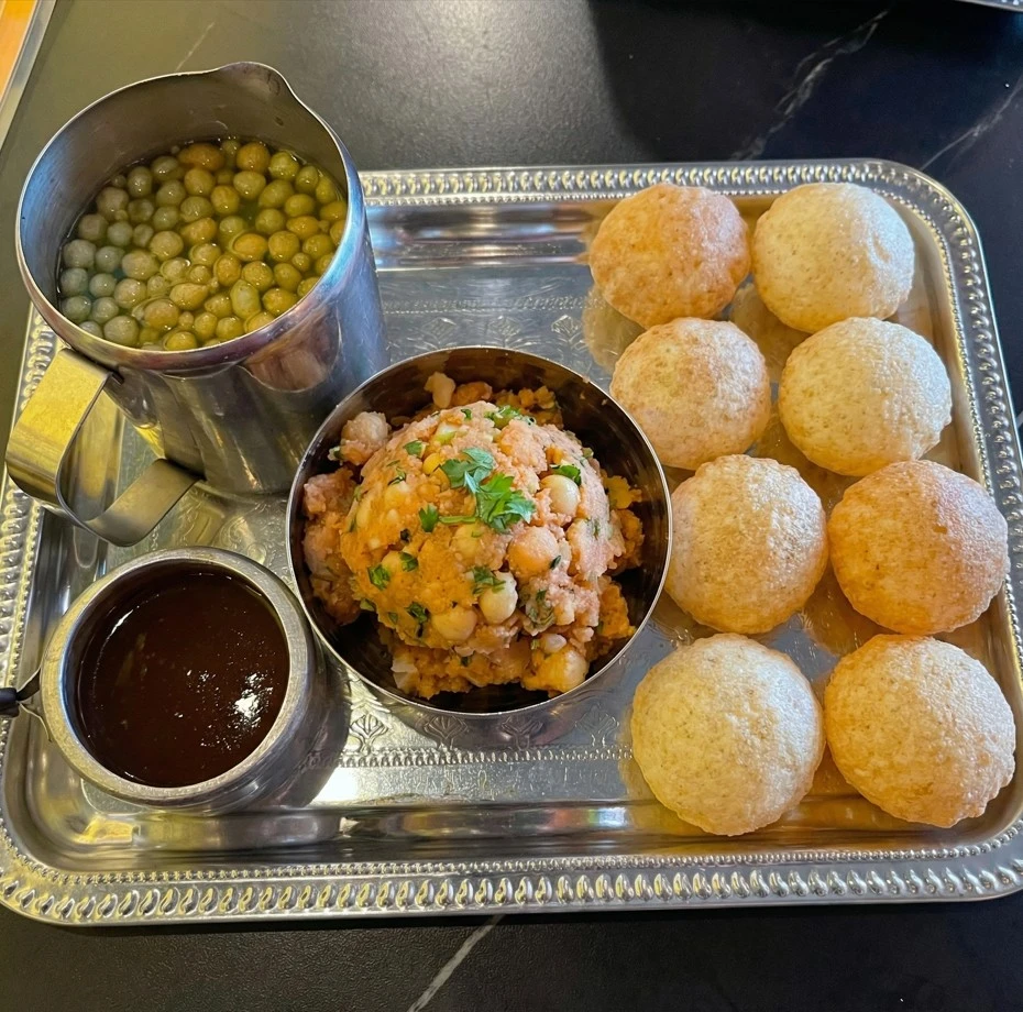 Fresh Pani Puri from Calgary's first live Pani Puri counter at Vivaan's Yummies NE